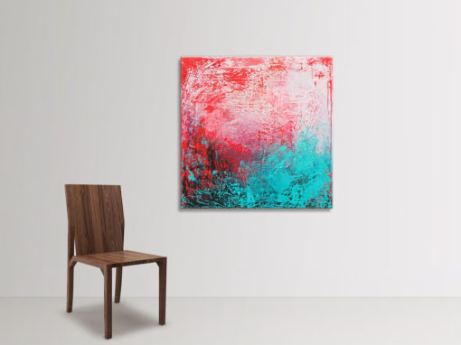 Cranberry Teal, abstract painting by Wiktoria Florek