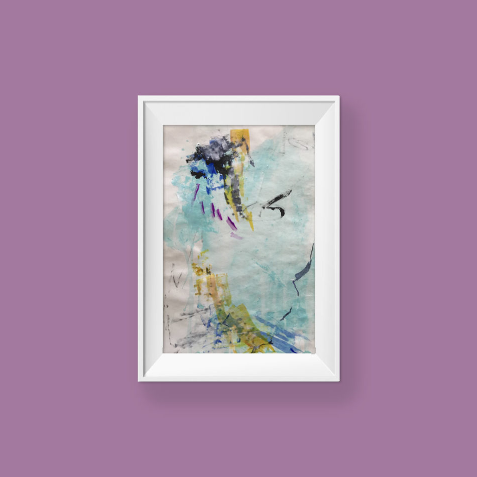 Loving Hug no 1, small abstract painting by Wiktoria Florek