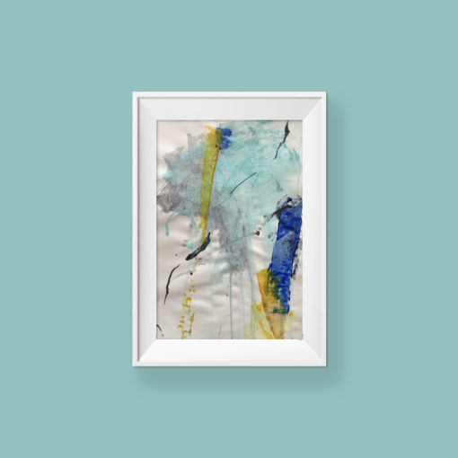 Loving Hug no 2, small abstract painting by Wiktoria Florek
