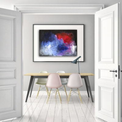 Stormy, moody abstract painting by Wiktoria Florek