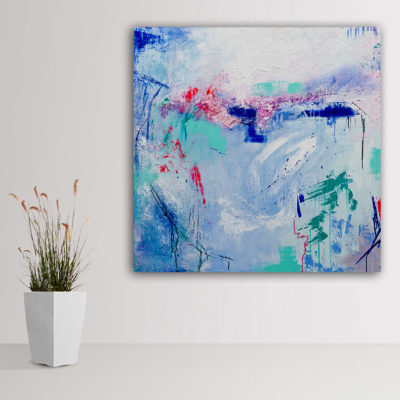 "The Azure Breeze", fun abstract painting by Wiktoria Florek