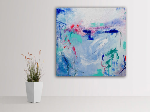 "The Azure Breeze", fun abstract painting by Wiktoria Florek
