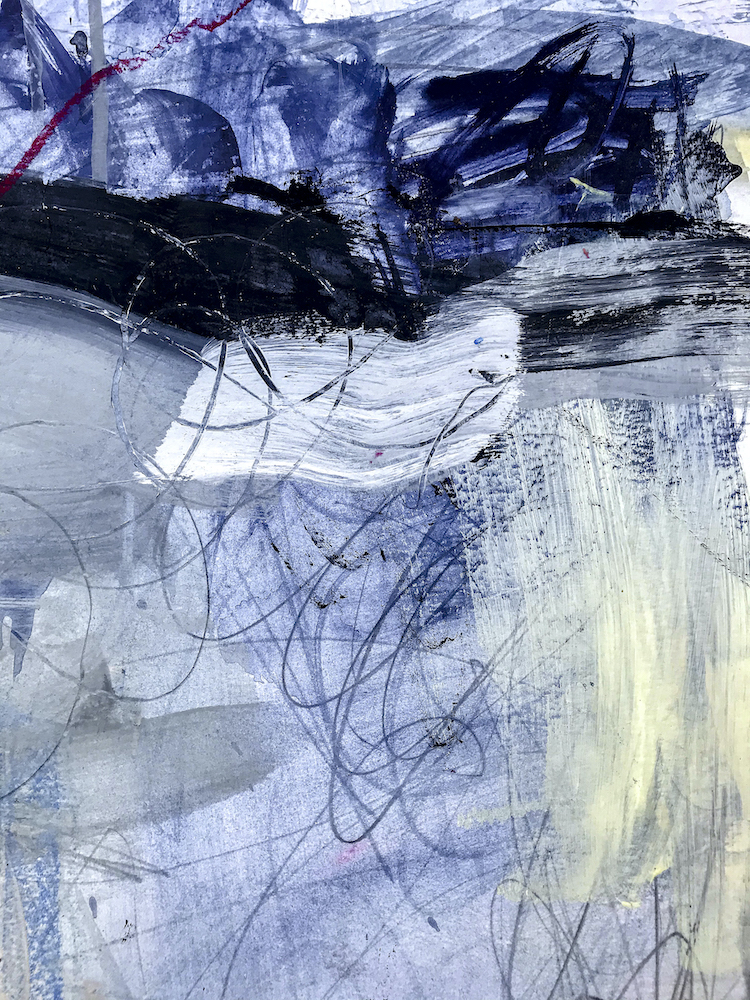 Blue Lagoon no 2 abstract painting detail