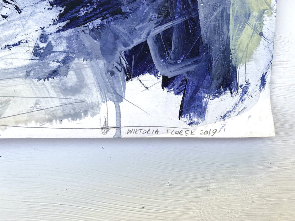 Blue Lagoon no 2 abstract painting signature