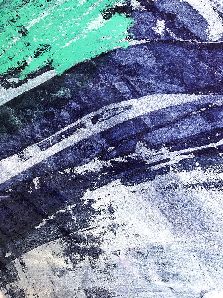 Blue and Green - Fresh abstract painting detail