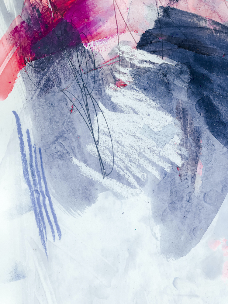 Blue and Pink - Love no1 detail abstract painting