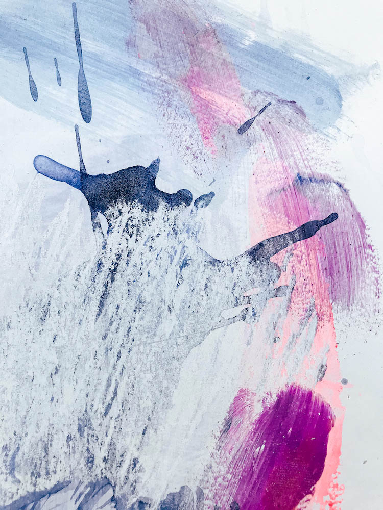 Blue and Pink - Love no2 abstract painting detail