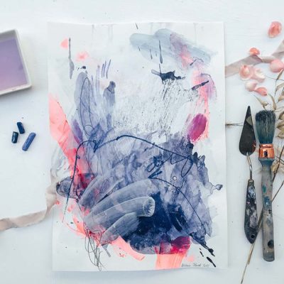 Blue and Pink - Love no2 abstract painting